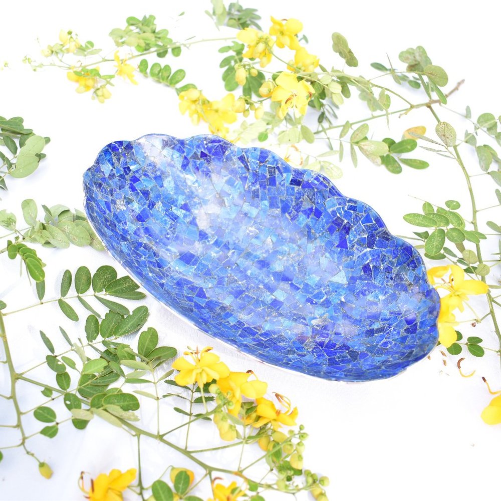 Jay King Lapis Inlay Stainless Steel Bowl